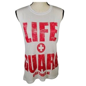 Life Guard Gulf Shore AL Tank, Size Small, White/Red